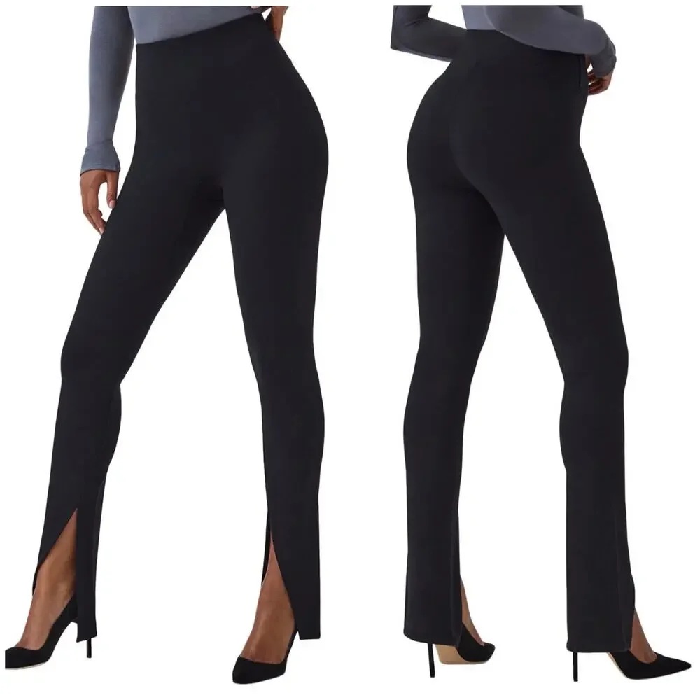 Spanx | Women | The Perfect Front Split Hem Solid Black Leggings | Size Small